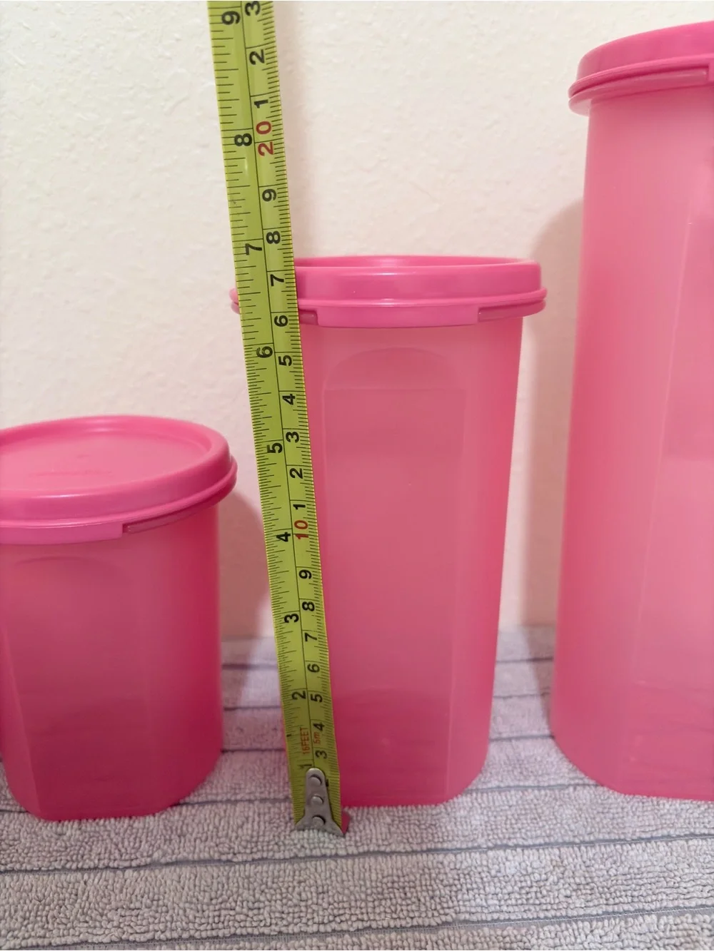 Tupperware set of 4 Pink Food Storage Container